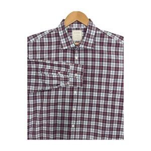 Billy Reid Shirt Mens XL Blue Red Plaid Standard Cut Button Up Preppy Heritage